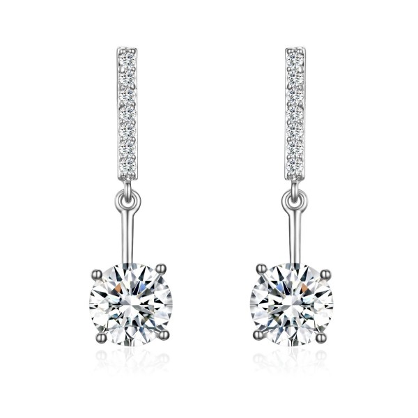 SBLING Platinum-Plated Cubic Zirconia Drop Earrings ( 4.25cttw ) - CE12IAETYS7