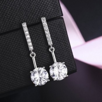 SBLING Platinum Plated Zirconia Earrings 4 25cttw