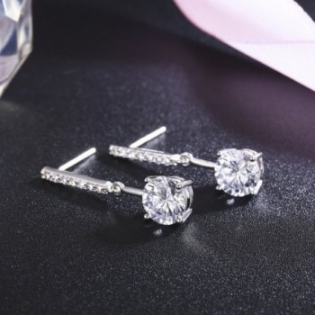 SBLING Platinum Plated Zirconia Earrings 4 25cttw in Women's Drop & Dangle Earrings