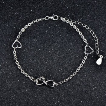 Sterling Infinity Bracelet Adjustable Braclets in Women's Strand Bracelets