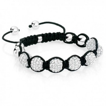 White Crystal Disco Ball Adjustable Bracelet Iced Out Hip Hop 3207 - CR1176WNFO5