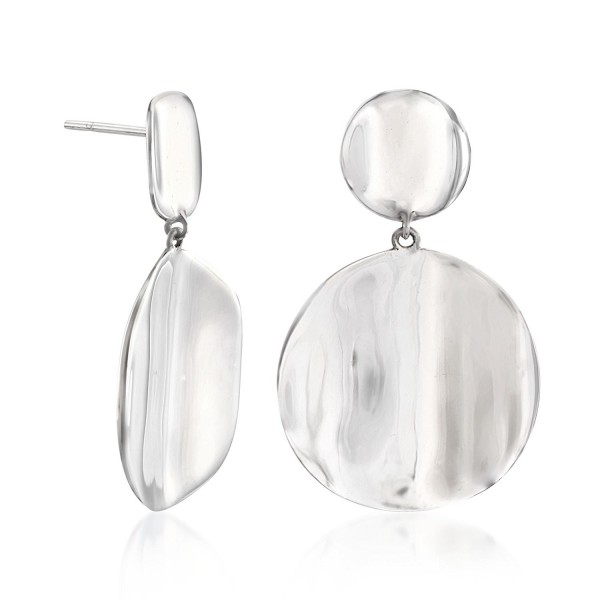 Ross-Simons Italian Sterling Silver Wavy Disc Drop Earrings - CK1872T4SD7