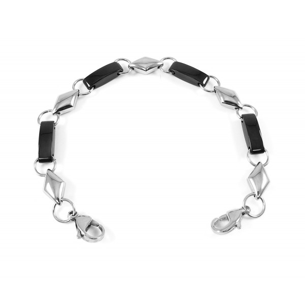 MyIDDr - Interchangeable Medical Bracelet Strand- Black & Polished Stainless Steel - CQ12ODT3YST