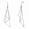BERRICLE Rhodium Plated Base Metal Triangle Fashion Statement Dangle Earrings - C412O1K5AC3
