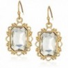 1928 Jewelry Gold-Tone Crystal Rectangle Faceted Drop Earrings - CB11OQWVXF1