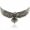 EVER FAITH Women's Austrian Crystal Vintage Style Flying Eagle Bird Brooch - Black Antiqued Silver-tone - CI11HI5VZ65