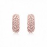 MYJS Stone Palace Rose Gold Plated Swarovski Crystals Pave Hoop Earrings - C012BBVCMEP