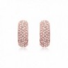 MYJS Stone Palace Rose Gold Plated Swarovski Crystals Pave Hoop Earrings - C012BBVCMEP