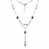 HisJewelsCreations Jet Square Cube Crystal and Rhinestone Double Tiered Layered Necklace - CY126MBGTW5