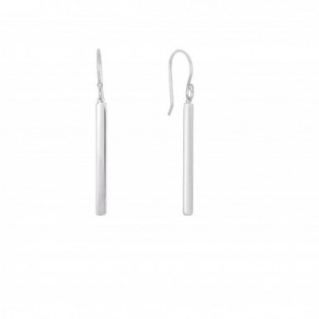 Sterling Silver Dangling Bar Drop Earrings with Euro Wire and Push Back Closure - CJ128M22RWD