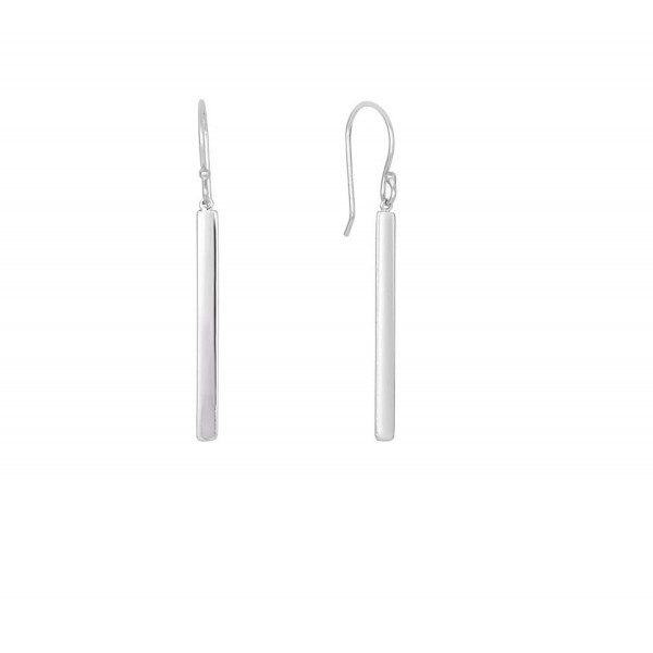 Sterling Silver Dangling Bar Drop Earrings with Euro Wire and Push Back Closure - CJ128M22RWD