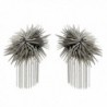 MonkeyJack 1 Pair Women Punk Rock Tassel Chain Rivet Stud Epaulet Shoulder Boards Badge - Silver - CQ188CD8ROQ