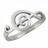 .925 Sterling Silver Musical Treble Clef Ring - CJ125ALGTDB