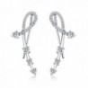 925 Sterling Silver Star CZ Diamond Ear Crawler Cuff Wrap Earrings Stud Ear Climber Jackets - Silver - C5180E7RSMU