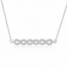 Rosa Vila Cubic Zirconia Braided Pendant Necklace - Simple Horizontal Bar Necklaces for Women - Silver Tone - CG188U6O96Z