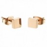 D.B.MOOD Square Stud Earrings Rose Gold Plated Stainless Steel Earring for Women - Rose gold - CH12JTLZD7R