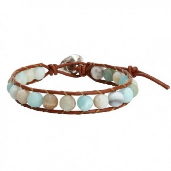 Natural Amazonite Bracelet Handmade Adjustable - C7183LSAC4L