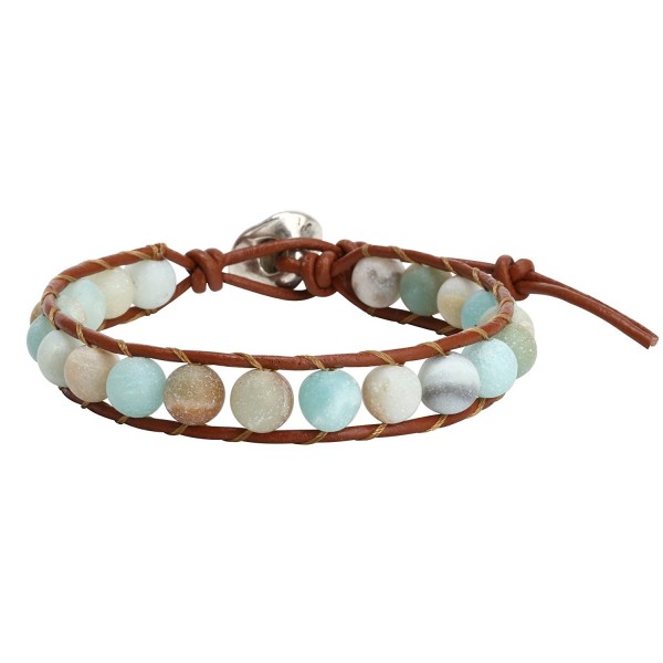 Natural Amazonite Bracelet Handmade Adjustable - C7183LSAC4L