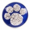 Lovmoment Snaps 20MM Paws Snap Button with Blue Enamel and Rhinestone Snap Jewelry (Blue) - " Blue " - C812MY1KXJD
