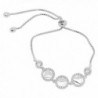 Sterling Silver CZ Heart Slider Bracelets- Adjustable - CU1842IUZ2R