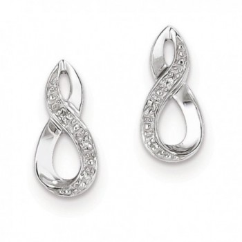 Sterling Silver Rhodium Diamond Post Earrings - CP1163MXOJF