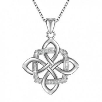Sterling Silver Vintage Pendant Necklace - Celtic Knot - CI18360C5O6