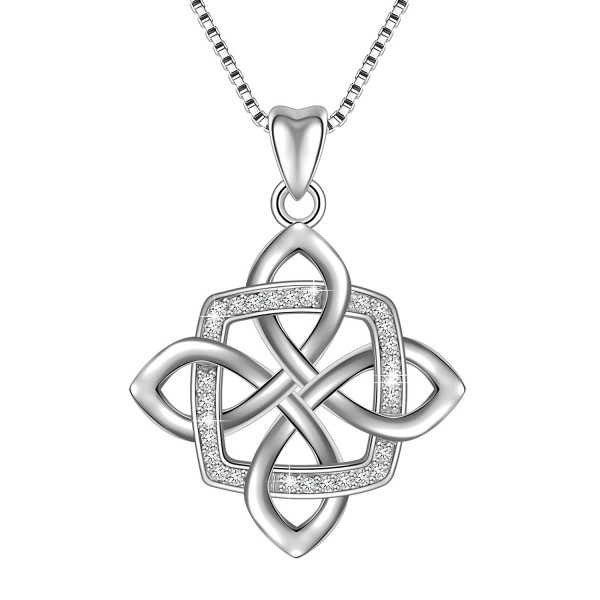 Sterling Silver Vintage Pendant Necklace - Celtic Knot - CI18360C5O6