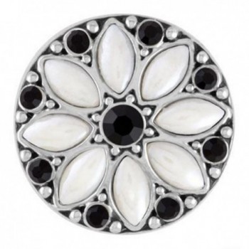 Ginger Snaps LUNA - WHITE/BLACK SN08-14 Interchangeable Jewelry Snap Accessory - CI1223FPSFX