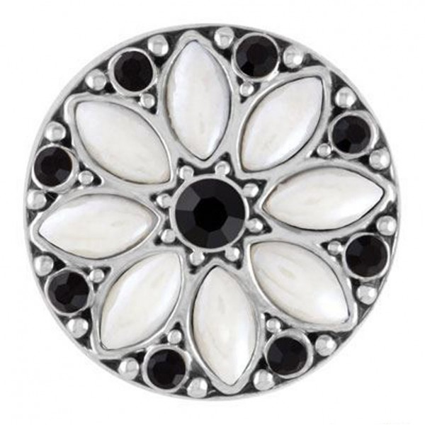 Ginger Snaps LUNA - WHITE/BLACK SN08-14 Interchangeable Jewelry Snap Accessory - CI1223FPSFX