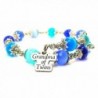 Grandma Of Twins Cat's Eye Wrap Charm Bracelet in Sapphire Blue and Aqua Blue - CD124WN0XFJ
