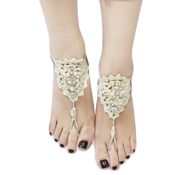 Bohemian Style Crochet Barefoot Sandals (Sold As Pair) - CA11Y9ECBBV
