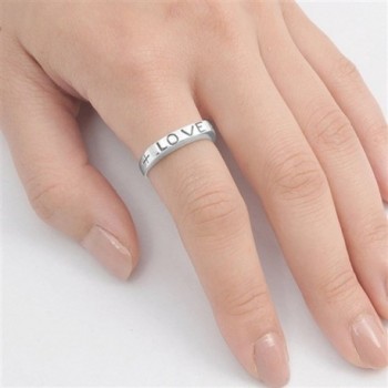 Script Etched Stackable Sterling Silver