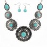 Sujarfla Sunflower Jewelry Set Turquoise Dangling Earring and Pendant Necklace - C91833LLAAM