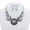 Sujarfla Sunflower Turquoise Dangling Necklace