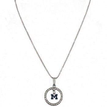 Rosemarie Collections Women's Crystal Hoop Pendant Necklace "University of Michigan Wolverines" - CC12O1E980Y