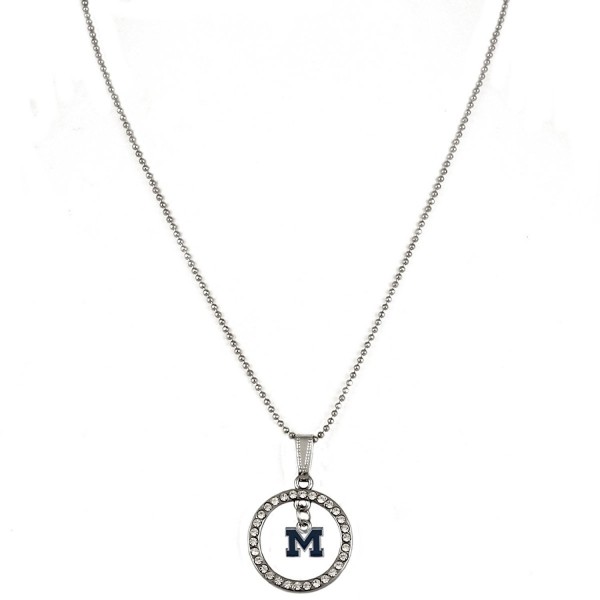 Rosemarie Collections Women's Crystal Hoop Pendant Necklace "University of Michigan Wolverines" - CC12O1E980Y