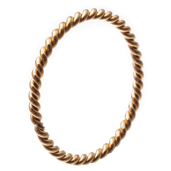 HIJONES Womens Stainless Twisted Stackable - stainless-steel-and-gold - CO18442X80U