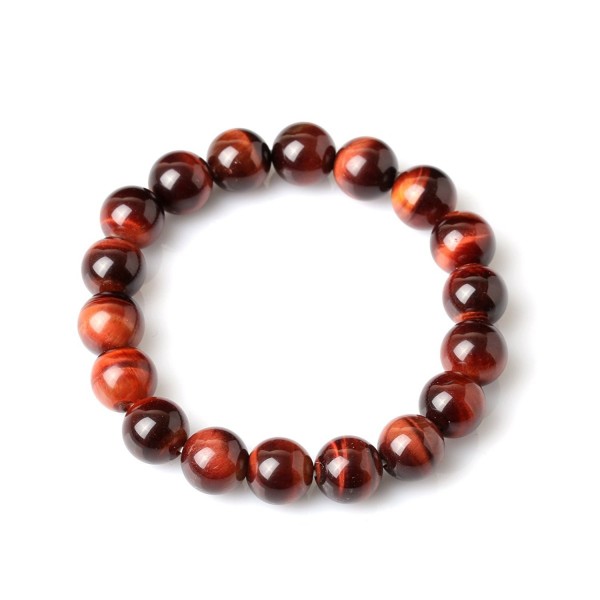 O-stone Tiger Eye Bracelet 10mm Meditation Mala Grounding Stone Protection - C4110W8Q0MJ