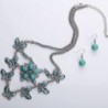 Yazilind Butterfly Dangling Turquoise Silver plated in Women's Jewelry Sets