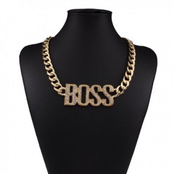 Punk BOSS Explosion models exaggeration fashion retro false collar necklace - C512EHNBIJ9