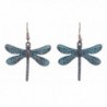 Rain 2" Copper Turquoise Patina-Style Dragonfly Earrings - CY12ID3605B
