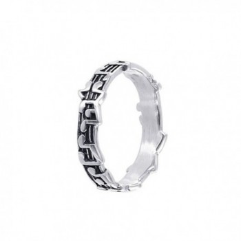 Gem Avenue 925 Sterling Silver 5mm Musical Notes Band - CH114H1U25D