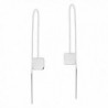 Trendy Square Chain Thread Slide .925 Sterling Silver Earrings - CN12N752NQL