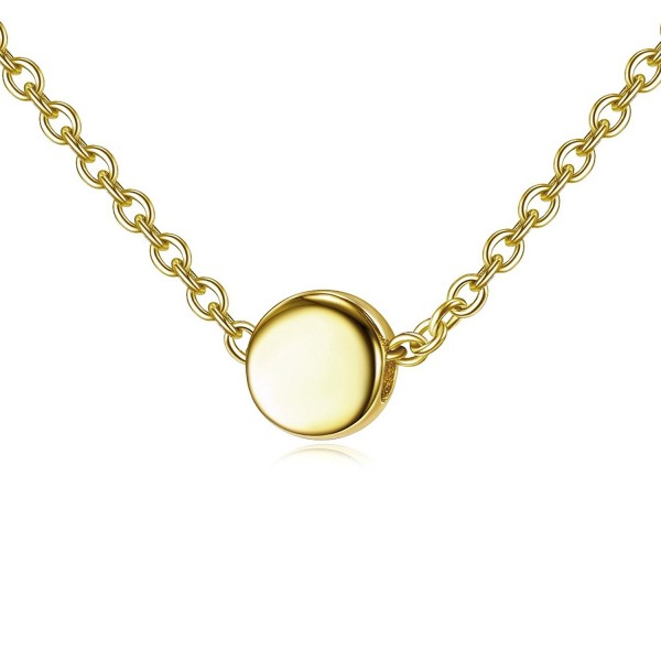 Sterling Silver Tiny Dot Necklace - Gold - CL187RS4YAC