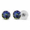 1.20 Ct Round Blue Mystic Topaz 14K White Gold 4-prong Stud Earrings 5mm - CW1191KNL7B