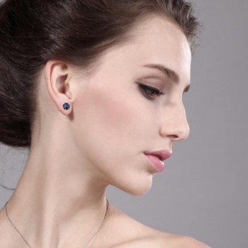Round Mystic Topaz 4 prong Earrings in Women's Stud Earrings