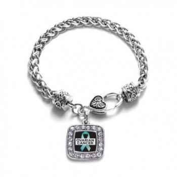 Ovarian Awareness Classic Silver Bracelet in Women's Link Bracelets