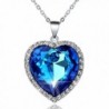 Heart Of the Ocean Fine Blue Birthstone Crystal Pendant Necklace Czech Crystal Gift for Women Jewelry - CP184ZSKUE7