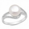 Clear CZ Simulated Pearl Swirl Ring New .925 Sterling Silver Band Sizes 5-10 - C012GTVMXBJ