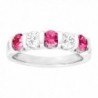 1 3/4 ct Created Pink & White Sapphire Band Ring in Sterling Silver - CI12FDSYDVR